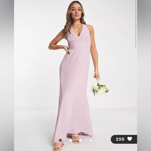 TFNC London Halter Maxi Dress Gown From ASOS Pink Size 12 NWT